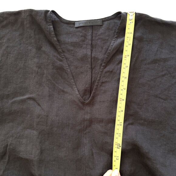 Jenni Kayne Women’s Black Midi Maxi Linen Dress Dropped Shoulder *Flaw - Picture 10 of 16